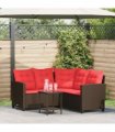 vidaXL Outdoor Sofa Set with Cushion 2 pcs Brown and Red Poly Rattan