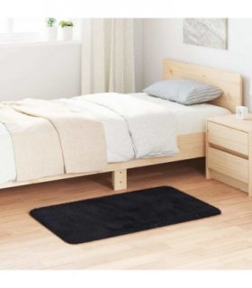 vidaXL Shaggy Rug High Pile NAVARRA Black 60x100 cm Polyester — Size: 60 x 100 cm