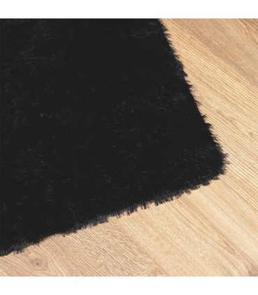 vidaXL Shaggy Rug High Pile NAVARRA Black 60x100 cm Polyester — Size: 60 x 100 cm