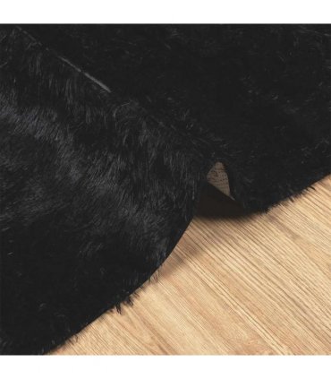 vidaXL Shaggy Rug High Pile NAVARRA Black 60x100 cm Polyester — Size: 60 x 100 cm