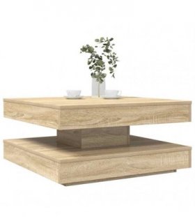vidaXL Coffee Table 360-Degree Rotatable Sonoma Oak 70x70x34.5 cm — Size: 70 x 70 x 34.5 cm