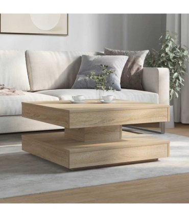 vidaXL Coffee Table 360-Degree Rotatable Sonoma Oak 70x70x34.5 cm — Size: 70 x 70 x 34.5 cm