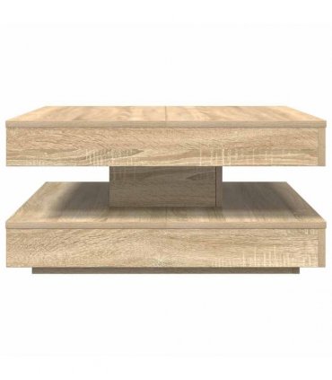 vidaXL Coffee Table 360-Degree Rotatable Sonoma Oak 70x70x34.5 cm — Size: 70 x 70 x 34.5 cm