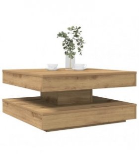 vidaXL Coffee Table 360-Degree Rotatable Artisan Oak 70x70x34.5 cm — Size: 70 x 70 x 34.5 cm
