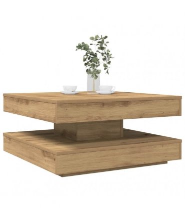 vidaXL Coffee Table 360-Degree Rotatable Artisan Oak 70x70x34.5 cm — Size: 70 x 70 x 34.5 cm