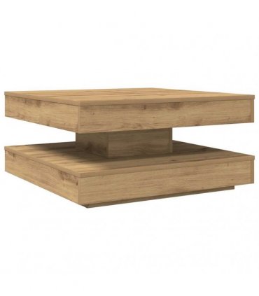 vidaXL Coffee Table 360-Degree Rotatable Artisan Oak 70x70x34.5 cm — Size: 70 x 70 x 34.5 cm