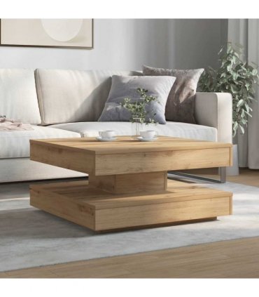 vidaXL Coffee Table 360-Degree Rotatable Artisan Oak 70x70x34.5 cm — Size: 70 x 70 x 34.5 cm