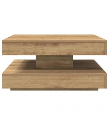 vidaXL Coffee Table 360-Degree Rotatable Artisan Oak 70x70x34.5 cm — Size: 70 x 70 x 34.5 cm