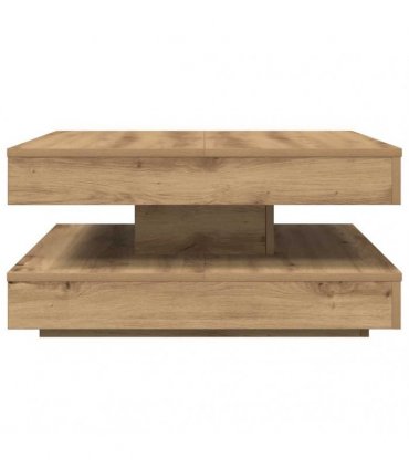 vidaXL Coffee Table 360-Degree Rotatable Artisan Oak 70x70x34.5 cm — Size: 70 x 70 x 34.5 cm