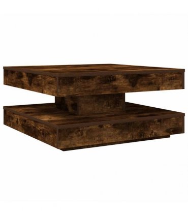 vidaXL Coffee Table 360-Degree Rotatable Smoked Oak 70x70x34.5 cm — Size: 70 x 70 x 34.5 cm