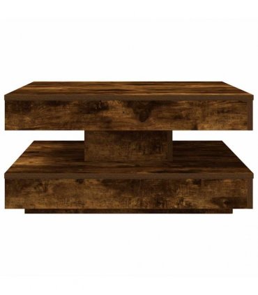 vidaXL Coffee Table 360-Degree Rotatable Smoked Oak 70x70x34.5 cm — Size: 70 x 70 x 34.5 cm