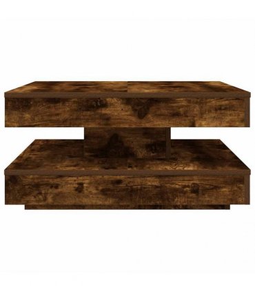 vidaXL Coffee Table 360-Degree Rotatable Smoked Oak 70x70x34.5 cm — Size: 70 x 70 x 34.5 cm
