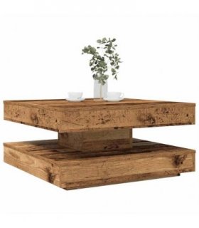 vidaXL Coffee Table 360-Degree Rotatable Old Wood 70x70x34.5 cm — Size: 70 x 70 x 34.5 cm