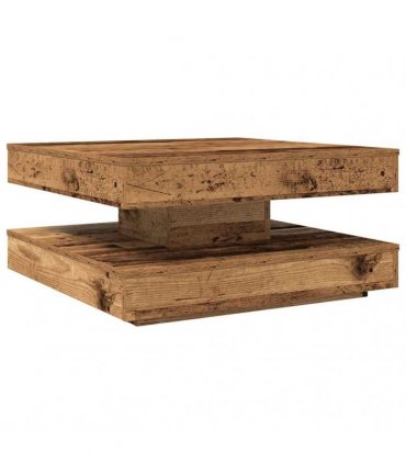vidaXL Coffee Table 360-Degree Rotatable Old Wood 70x70x34.5 cm — Size: 70 x 70 x 34.5 cm
