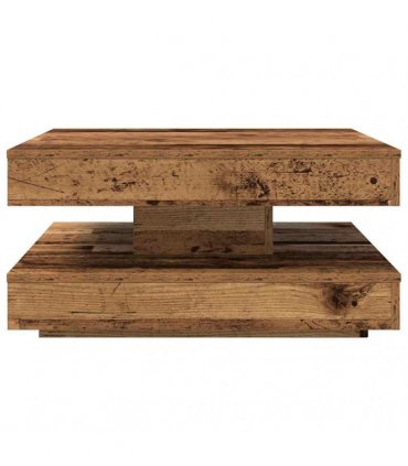 vidaXL Coffee Table 360-Degree Rotatable Old Wood 70x70x34.5 cm — Size: 70 x 70 x 34.5 cm