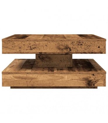 vidaXL Coffee Table 360-Degree Rotatable Old Wood 70x70x34.5 cm — Size: 70 x 70 x 34.5 cm