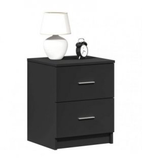 vidaXL Bedside Cabinet | Black | Engineered wood | Standard | Bedside Cabinet