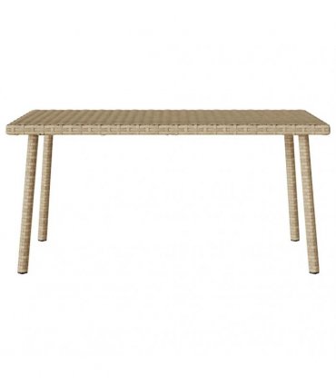 vidaXL Garden Coffee Table Rectangular Beige 80x40x37 cm Poly Rattan — Size: 80 x 40 x 37 cm