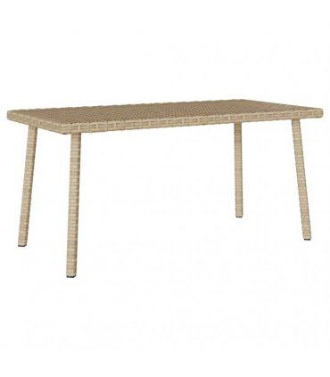 vidaXL Garden Coffee Table Rectangular Beige 80x40x37 cm Poly Rattan — Size: 80 x 40 x 37 cm