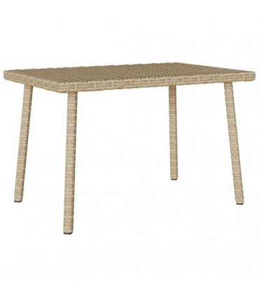 vidaXL Garden Coffee Table Rectangular Beige 60x40x37 cm Poly Rattan — Size: 60 x 40 x 37 cm