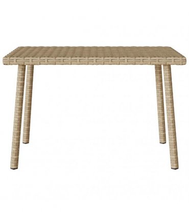 vidaXL Garden Coffee Table Rectangular Beige 60x40x37 cm Poly Rattan — Size: 60 x 40 x 37 cm