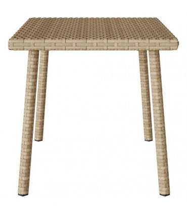 vidaXL Garden Coffee Table Rectangular Beige 60x40x37 cm Poly Rattan — Size: 60 x 40 x 37 cm