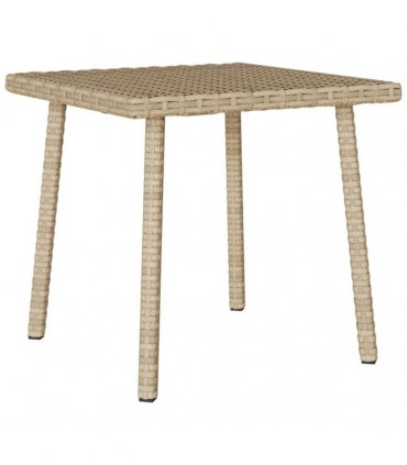 vidaXL Garden Coffee Table Rectangular Beige 40x40x37 cm Poly Rattan — Size: 40 x 40 x 37 cm