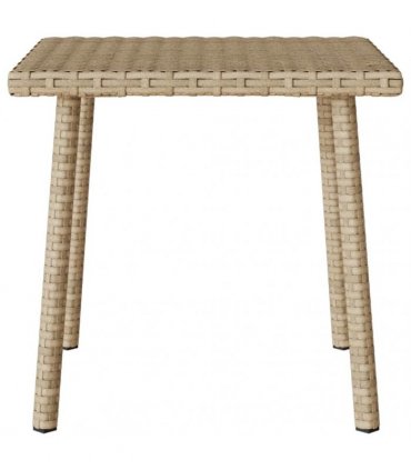 vidaXL Garden Coffee Table Rectangular Beige 40x40x37 cm Poly Rattan — Size: 40 x 40 x 37 cm