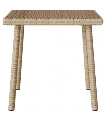 vidaXL Garden Coffee Table Rectangular Beige 40x40x37 cm Poly Rattan — Size: 40 x 40 x 37 cm