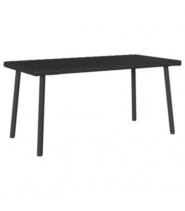 vidaXL Garden Coffee Table Rectangular Black 80x40x37 cm Poly Rattan — Size: 80 x 40 x 37 cm