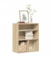 vidaXL Book Cabinet Sonoma Oak 60x30x71.5 cm Engineered Wood — Size: 60 x 30 x 71.5 cm