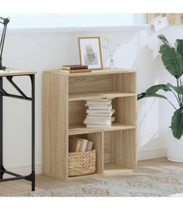 vidaXL Book Cabinet Sonoma Oak 60x30x71.5 cm Engineered Wood — Size: 60 x 30 x 71.5 cm