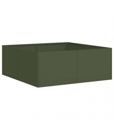 vidaXL Planter Olive Green 80x80x30 cm Steel — Size: 80 x 80 x 30 cm