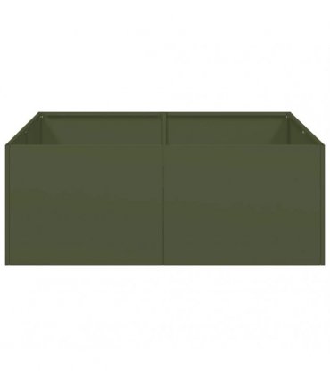vidaXL Planter Olive Green 80x80x30 cm Steel — Size: 80 x 80 x 30 cm