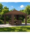 vidaXL Gazebo 3 x 3 m Brown Polyester and Steel 190 gsm — Model: without sidewall