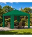 vidaXL Gazebo 3 x 3 m Green Polyester and Steel 190 gsm — Model: without sidewall