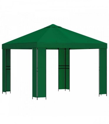 vidaXL Gazebo 3 x 3 m Green Polyester and Steel 190 gsm — Model: without sidewall