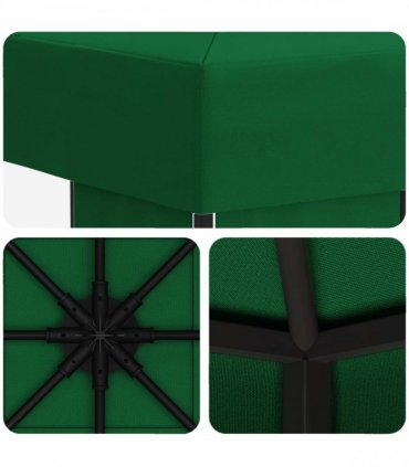 vidaXL Gazebo 3 x 3 m Green Polyester and Steel 190 gsm — Model: without sidewall