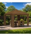 vidaXL Gazebo 3 x 3 m Taupe Polyester and Steel 190 gsm — Model: without sidewall