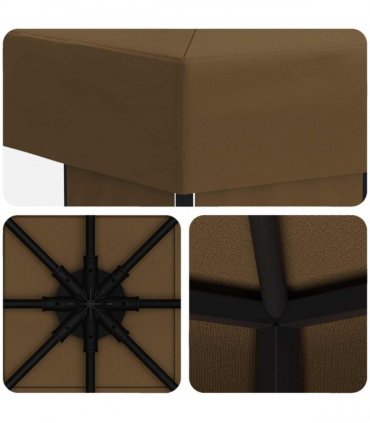 vidaXL Gazebo 3 x 3 m Taupe Polyester and Steel 190 gsm — Model: without sidewall