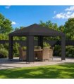 vidaXL Gazebo 3 x 3 m Anthracite Polyester and Steel 190 gsm — Model: without sidewall