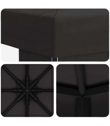 vidaXL Gazebo 3 x 3 m Anthracite Polyester and Steel 190 gsm — Model: without sidewall