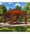 vidaXL Gazebo 3 x 3 m Terracotta Polyester and Steel 190 gsm — Model: without sidewall