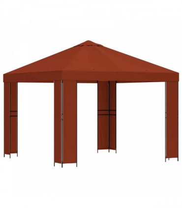 vidaXL Gazebo 3 x 3 m Terracotta Polyester and Steel 190 gsm — Model: without sidewall