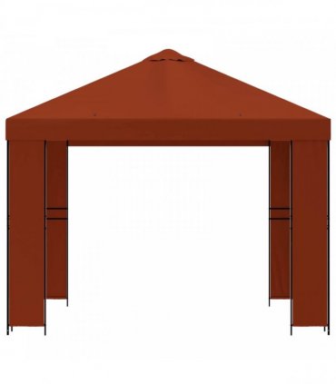 vidaXL Gazebo 3 x 3 m Terracotta Polyester and Steel 190 gsm — Model: without sidewall