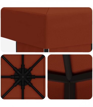 vidaXL Gazebo 3 x 3 m Terracotta Polyester and Steel 190 gsm — Model: without sidewall