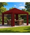 vidaXL Gazebo 3 x 3 m Burgundy Polyester and Steel 190 gsm — Model: without sidewall