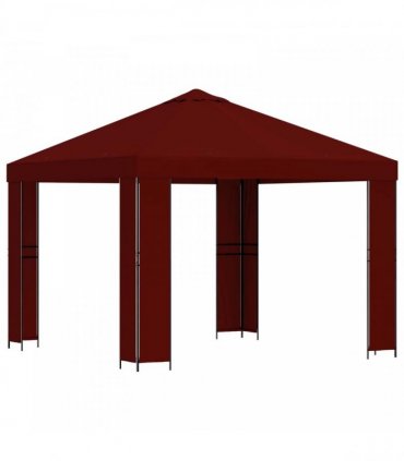 vidaXL Gazebo 3 x 3 m Burgundy Polyester and Steel 190 gsm — Model: without sidewall