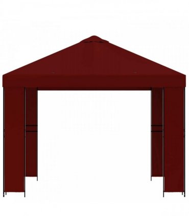 vidaXL Gazebo 3 x 3 m Burgundy Polyester and Steel 190 gsm — Model: without sidewall