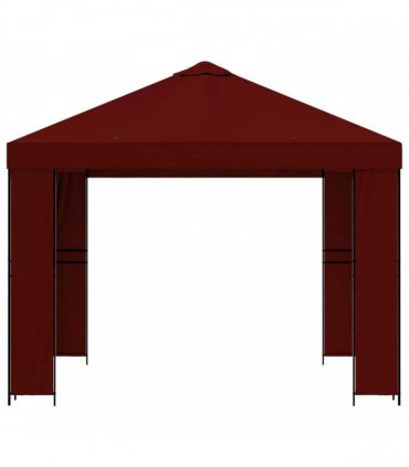 vidaXL Gazebo 3 x 3 m Burgundy Polyester and Steel 190 gsm — Model: without sidewall